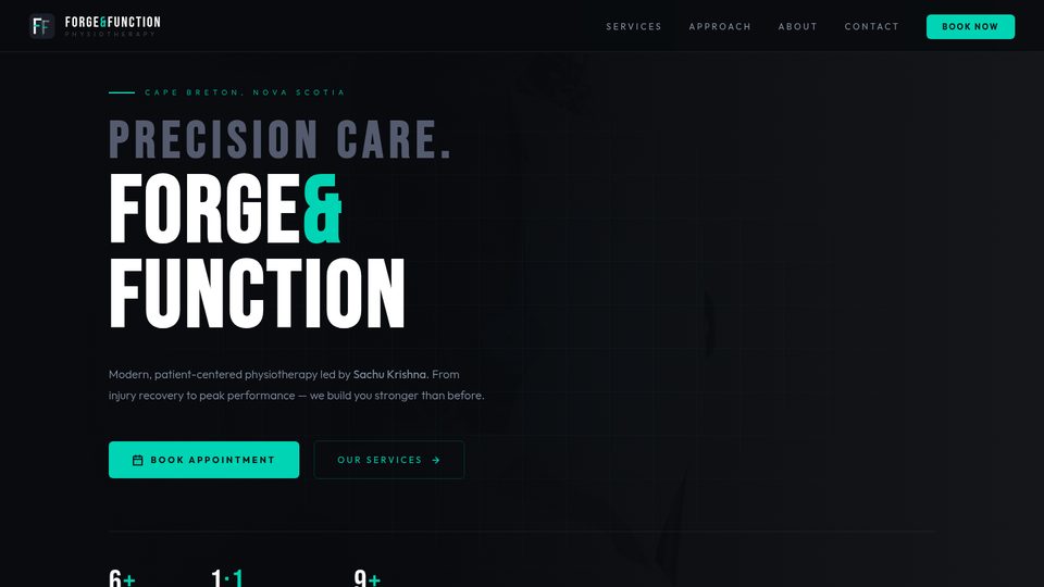 Homepage of the Forge & Function Physiotherapy website